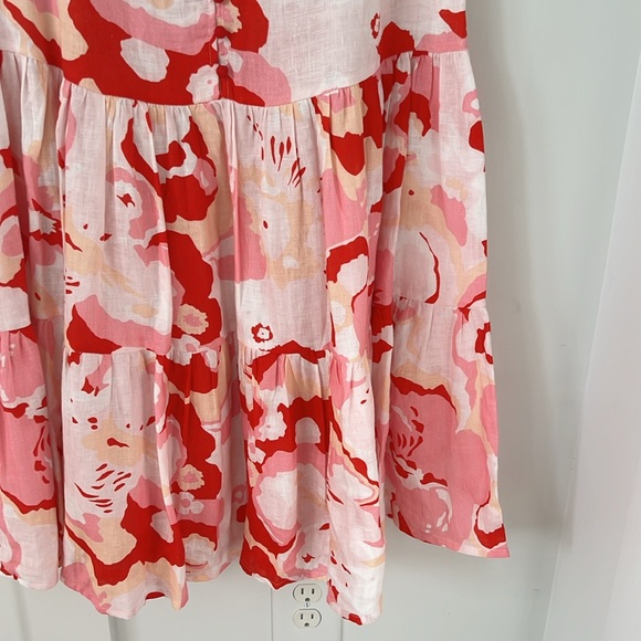 Elliatt Red Pink Floral Dress Size M - Picture 4 of 9